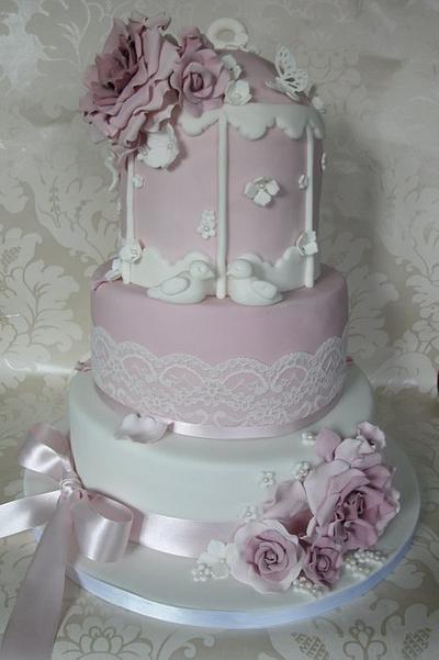 Vintage birdcage Wedding cake - Cake by Wendyscharacercakes
