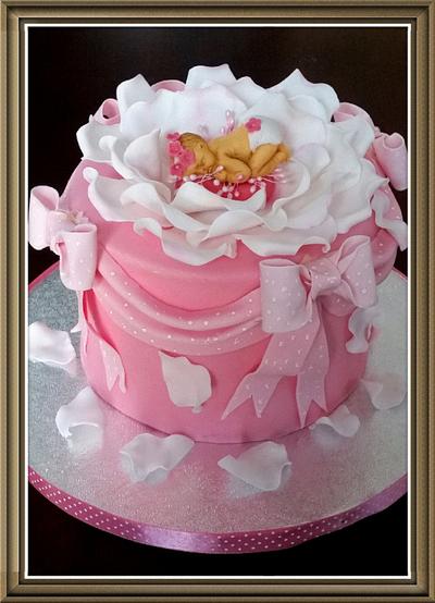 Blooming Rose Baby Shower Cake - Cake by Shree