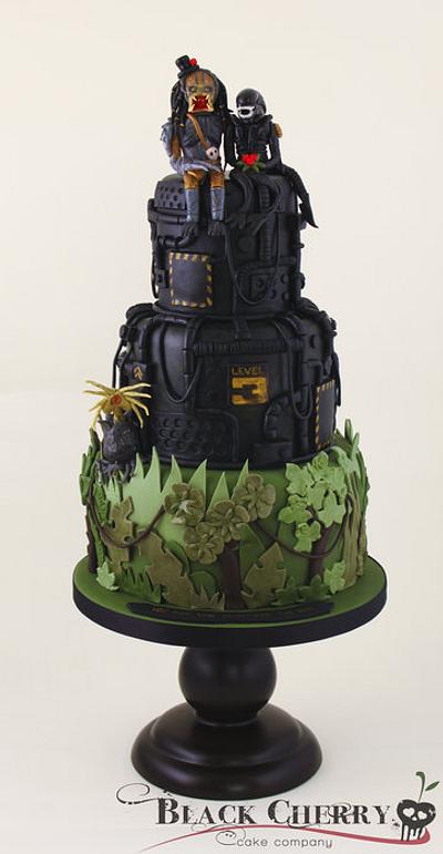 Alien and Predator Wedding Cake - Cake by Little Cherry