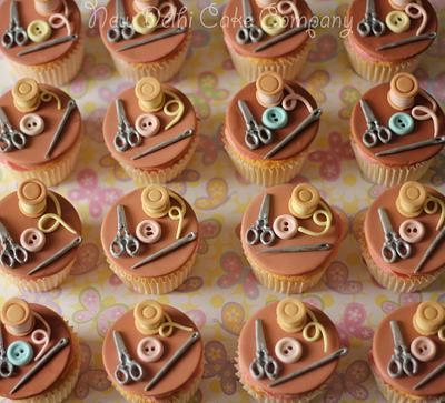 Sewing theme cupcakes - Cake by Smita Maitra (New Delhi Cake Company)