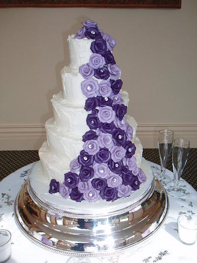 Rose Cascade Wedding Cake - Cake by Janne Regan