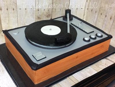 3D Record Player Cake - Cake by Tracy's Custom Cakery LLC