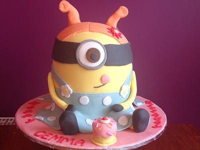 Minion Birthday Cake (Girly) - Cake by CupNcakesbyivy