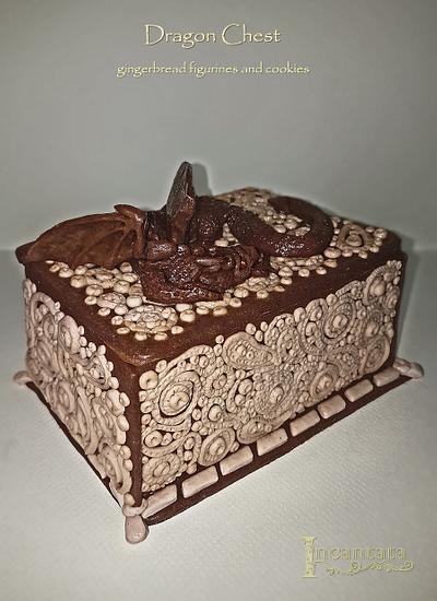 Gingerbread Dragon Chest - Cake by Incantata