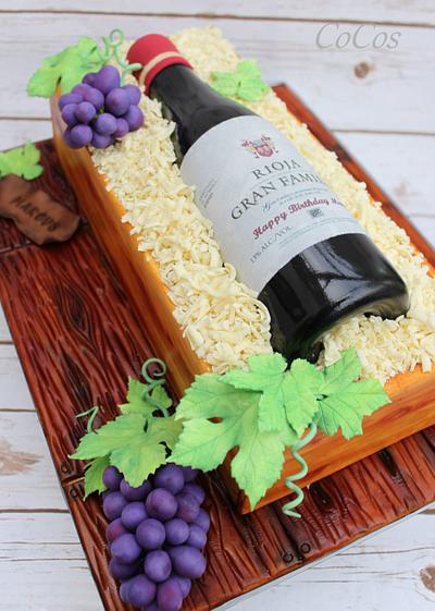 sugar wine bottle and box cake  - Cake by Lynette Brandl