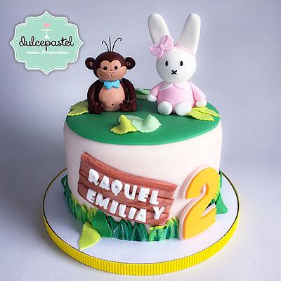 Torta Mico-Conejo - Monkey-Rabbit Cake - Cake by Dulcepastel.com