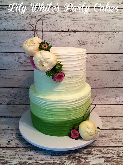 Rustic Ombre Buttercream Cake - Cake by Lily White's Party Cakes