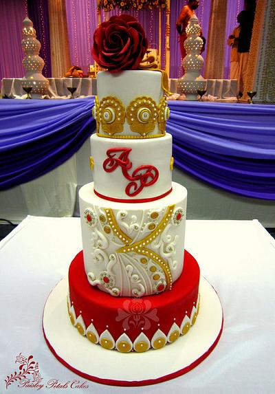 Bollywood Inspired Wedding Cake - Cake by Paisley Petals Cakes