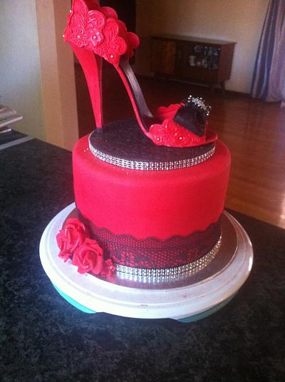 Red & black Stiletto Cake - Cake by CakeIndulgence