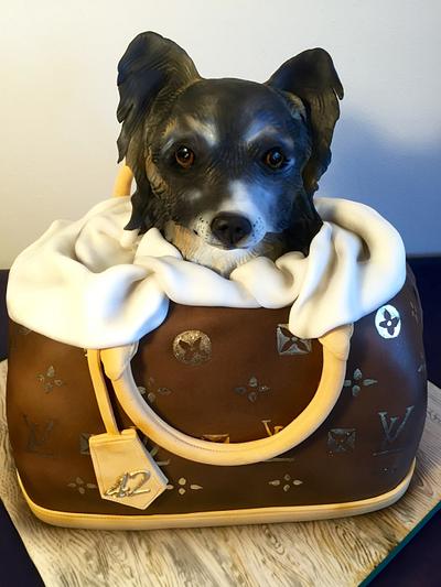 Dog in handbag - Cake by Andrea