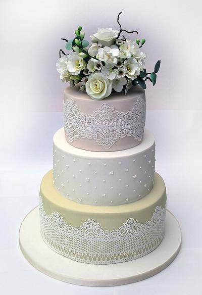 Boho Pastel Wedding Cake - Cake by Danielle Lainton