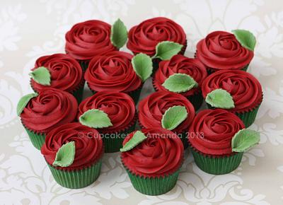 Red Rose Buttercream Cupcakes - Cake by Cupcakes by Amanda