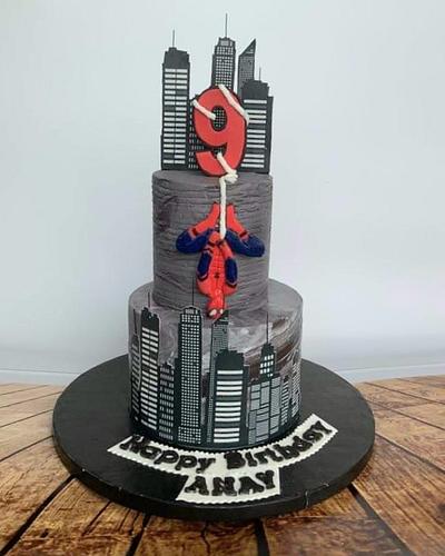 Spiderman themed cake  - Cake by Razia