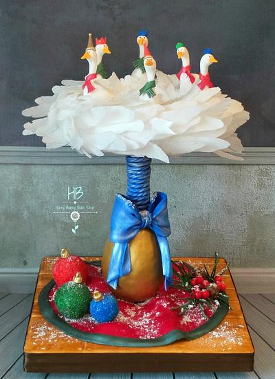 12 Days of Christmas "6 Geese A Laying" - Cake by Honey Bunny Bake Shop