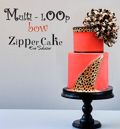 Multi Loop Bow Zipper Cake - Cake by Eva Salazar 
