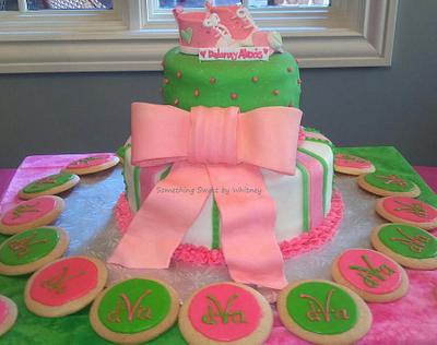Baby Girl green and pink - Cake by Whitney