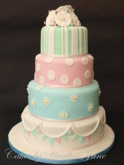 Alexandra - beautiful bunting wedding - Cake by Cakes By Heather Jane