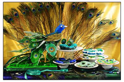 PDCA Caker Buddies Dessert Table Collaboration - Peacock - Cake by Mahua's Fresh From Oven