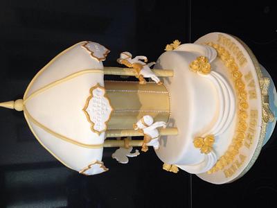Gold christening cake.  - Cake by Punchycakesbyjudy