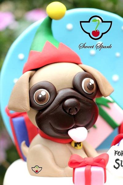 Happy Puggy Holidays... - Cake by Kim Mee