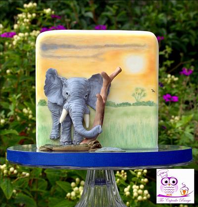 Elephant in the sunset - Cake by sarah