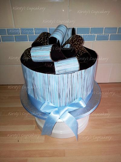Chocolate wrap cake using chocolate transfers  - Cake by KirstysCupcakery
