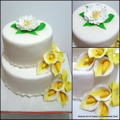 A Calla Lily Wedding cake  - Cake by Veenas Art of Cakes 
