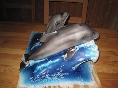 Dolphins - Cake by Eliska