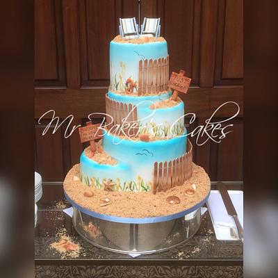 Beach Wedding - Cake by Mr Baker's Cakes