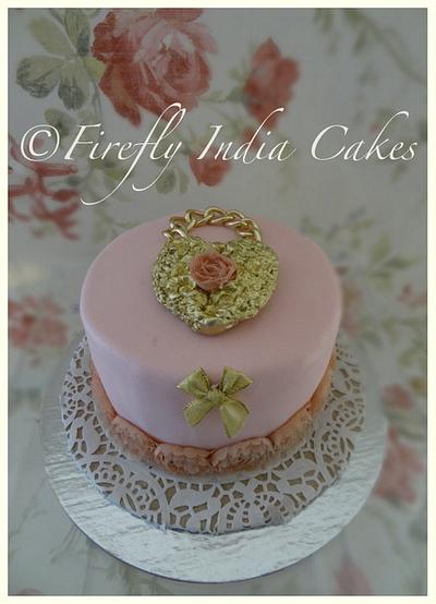 Gold Heart Lock - Cake by Firefly India by Pavani Kaur