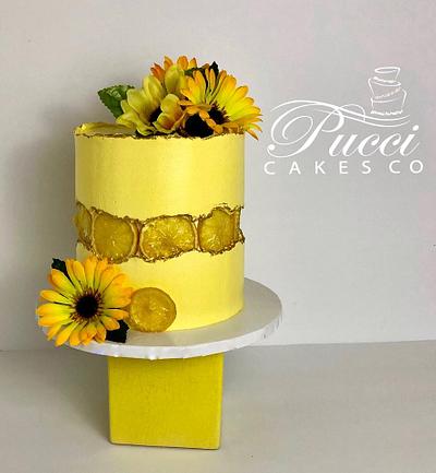 Summery Lemon Fault Line - Cake by Pucci Cakes Co