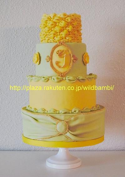 Green & Yellow Wedding cake - Cake by Hiromi Greer
