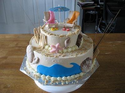 Beach Birthday/Anniversary - Cake by Jessie Sepko