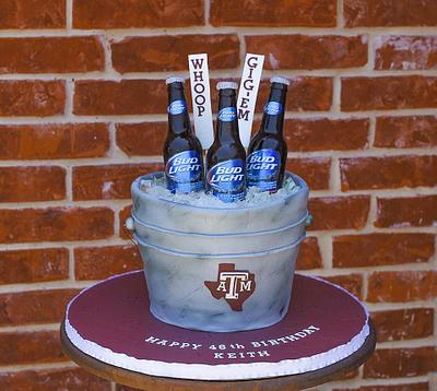 Texas A&M Beer Bucket Cake - Cake by RedHeadCakes