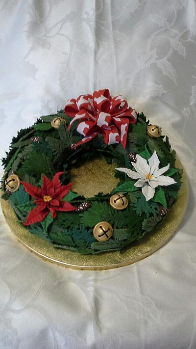 Jingle bell wreath - Cake by queenovcakes