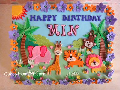 Baby Safari Animals Cake - Cake by Cakes from D'Heart