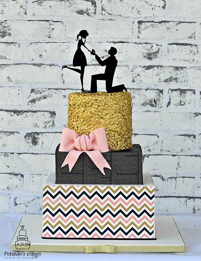 Confetti Engagement - Cake by Cakes by Design