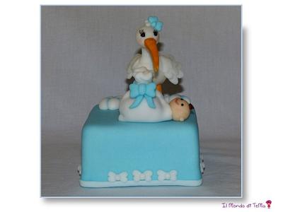 The stork for a baby boy - Cake by Il Mondo di TeMa