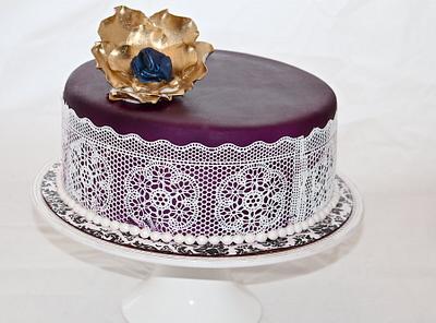 purple, flower cake - Cake by soods
