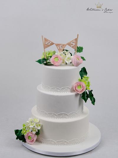 wedding cake renoncule - Cake by lidian (williams cakes)