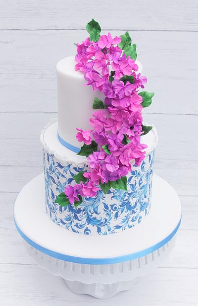 Fantasy bourganvillea flower cake  - Cake by Lynette Brandl