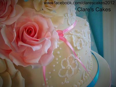 Nicola's Wedding Cake :) - Cake by Clare's Cakes - Leicester