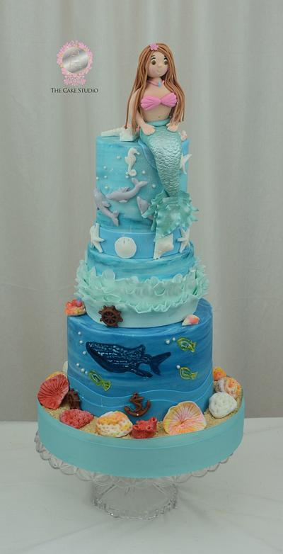 Mermaid and a Painted Whale Shark on a Cake - Cake by Sugarpixy