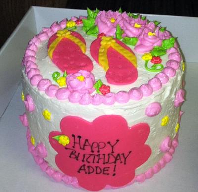 Flip Flop Birthday Cake - Cake by Kristin Dimacchia