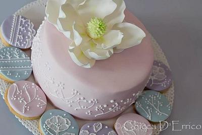 magnolia and cookies. - Cake by Chicca D'Errico