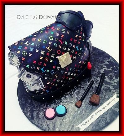 Colorful LV Monogram Purse Cake - Cake by DeliciousDeliveries