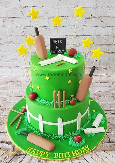 Cricket cake in 2 tier - Cake by Sweet Mantra Homemade Customized Cakes Pune