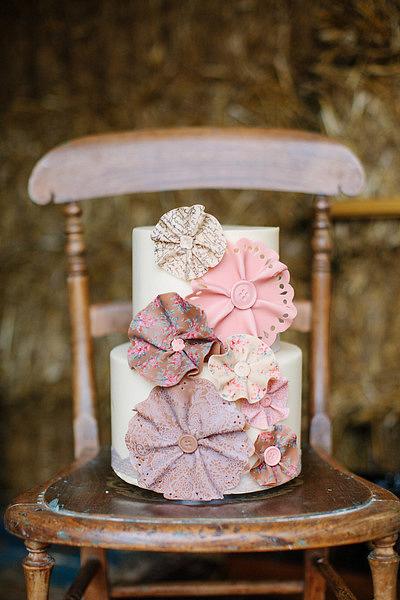 Fabric Ruffle Cake - Cake by Emma Waddington - Gifted Heart Cakes