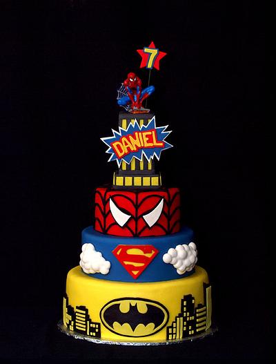 Super Hero Birthday bash - Cake by StuckOnTheFarm
