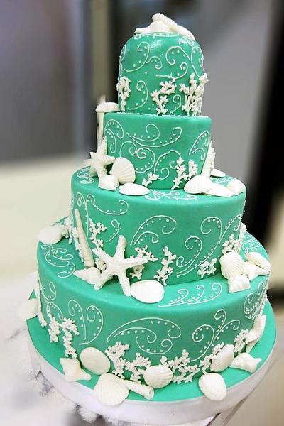 Tiffany blue wedding cake - Cake by Estro Creativo
